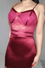 Load image into Gallery viewer, Feel Me Up Satin Bodycon Dress-Burgundy
