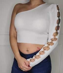 Put a Ring on It-One Shoulder Crop Top