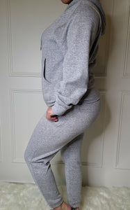 Sweat it Out Hoodie Jogger Set-Grey