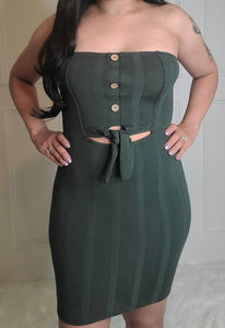 Fall for Your Type Tube Dress-Green