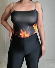 Load image into Gallery viewer, Fuego-Fire Sublimation Satin Bodysuit
