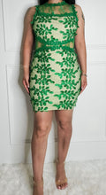 Load image into Gallery viewer, Sitting Pretty Crochet Lace Dress-Green/Nude
