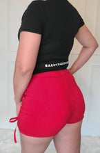 Load image into Gallery viewer, Tie me Down Lace Up Shorts-Red
