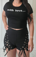Load image into Gallery viewer, Tie me Down Lace Up Shorts-Black
