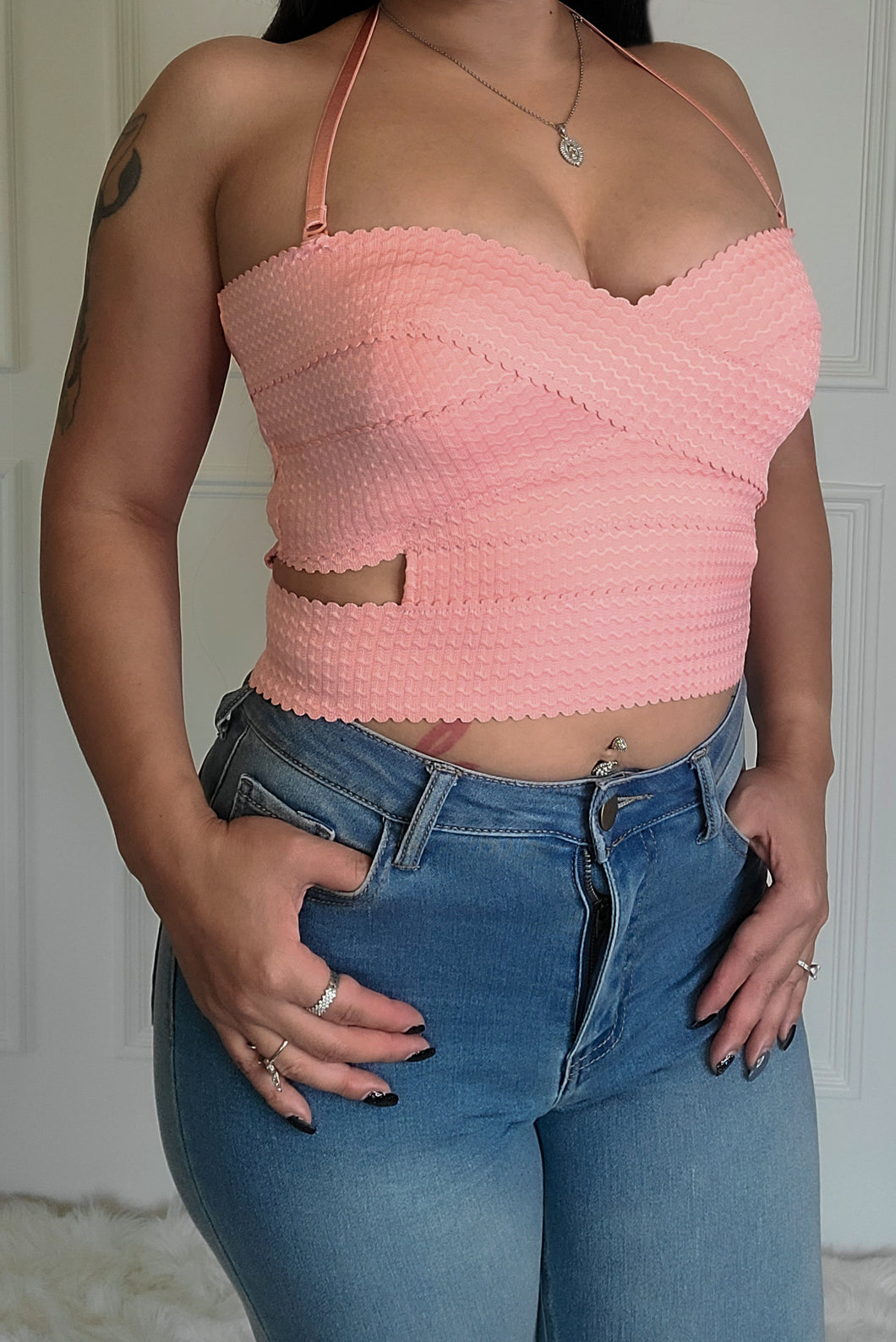 Fix your Heart Bandage Crop Top-Pink