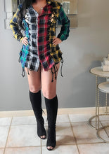 Load image into Gallery viewer, Mixed Emotions Plaid Shirt Dress-Multi Color
